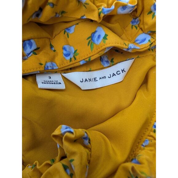 Janie And Jack Girls Floral Ruffle Trim Jumpsuit Sz 3 Sun Shower Floral Yellow - Picture 4 of 6